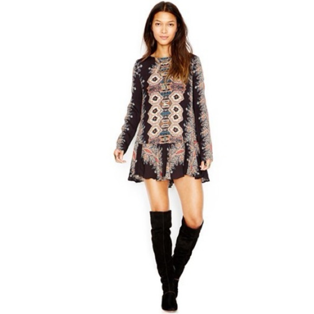Free People Open-Back Printed Tunic/Dress | Size Small